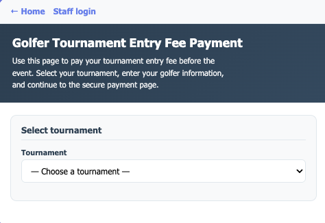 Easy tournament registration